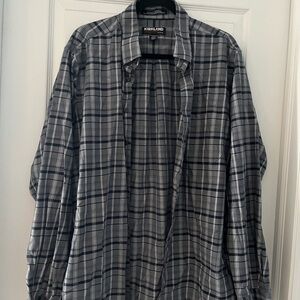 Kirkland Signature Black and White Plaid Shirt